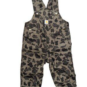 Carhartt Baby Camo Canvas Bib Overalls – 12 M | Snap‑crotch, Durable